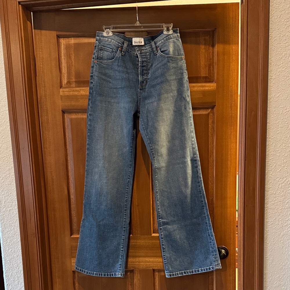 DU/ER Performance Denim high rise, wide leg.